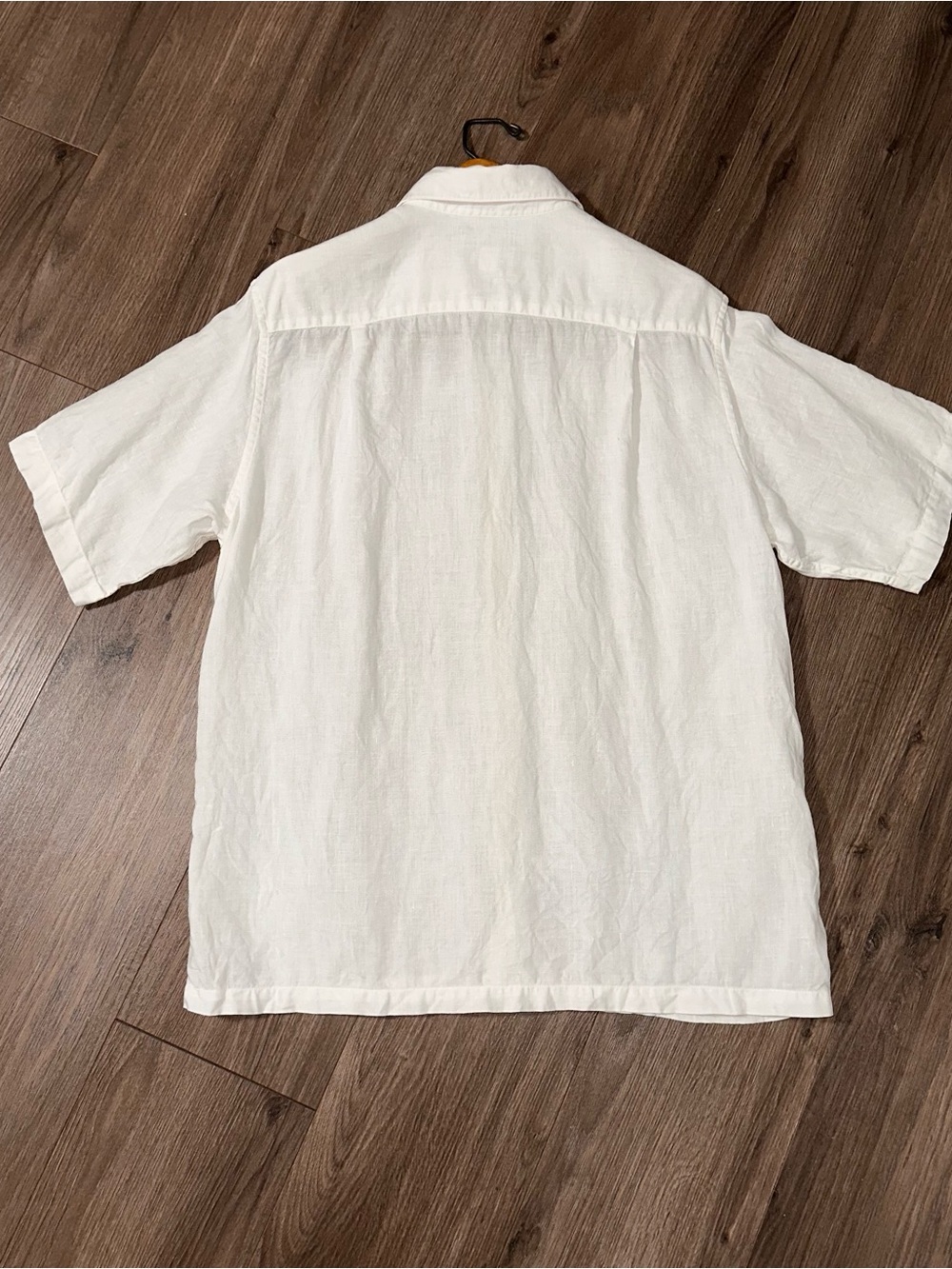 Claiborne LINEN 100% Shirt White Short-Sleeve Button Down - Picture 4 of 6